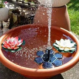 Solar powered floating fountain water pump